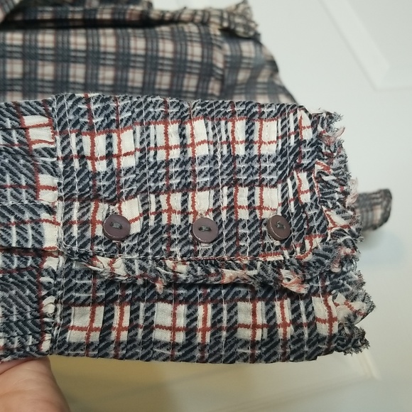 Free People One Plaid Miles Tuxedo Shirt Size Xs - Picture 8 of 14